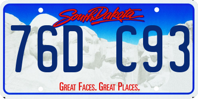 SD license plate 76DC93
