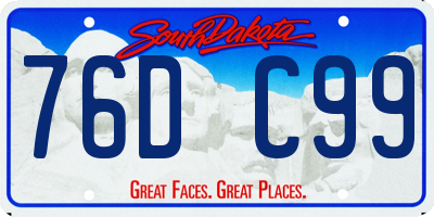 SD license plate 76DC99