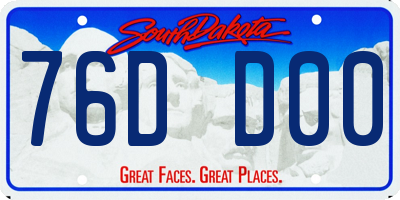 SD license plate 76DD00