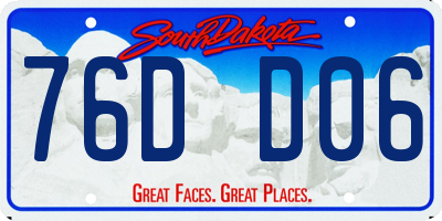 SD license plate 76DD06
