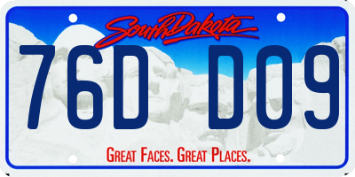 SD license plate 76DD09