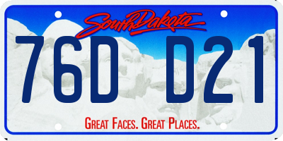 SD license plate 76DD21