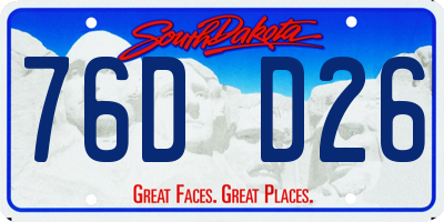 SD license plate 76DD26