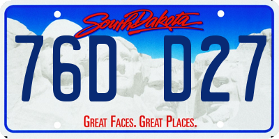 SD license plate 76DD27