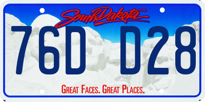 SD license plate 76DD28