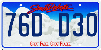 SD license plate 76DD30