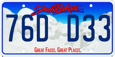 SD license plate 76DD33