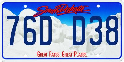 SD license plate 76DD38