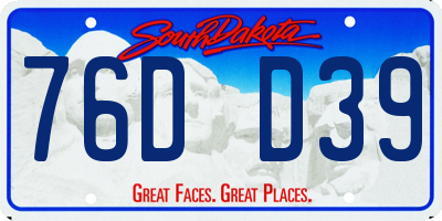 SD license plate 76DD39