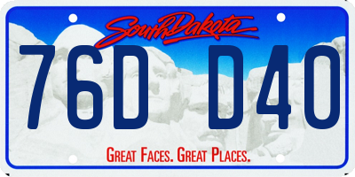 SD license plate 76DD40