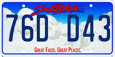 SD license plate 76DD43