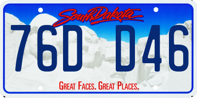 SD license plate 76DD46