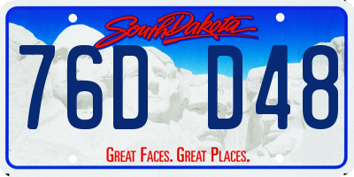 SD license plate 76DD48