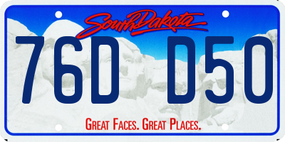 SD license plate 76DD50