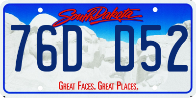 SD license plate 76DD52