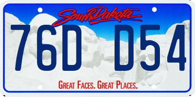 SD license plate 76DD54