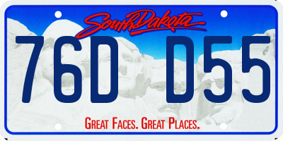SD license plate 76DD55