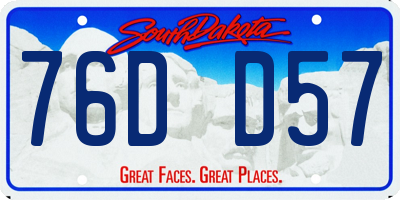 SD license plate 76DD57