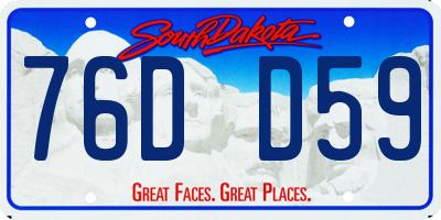 SD license plate 76DD59