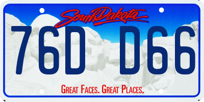 SD license plate 76DD66