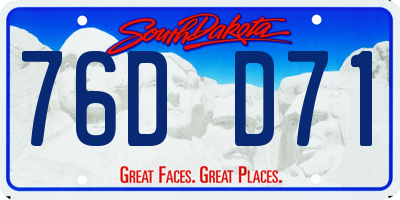 SD license plate 76DD71