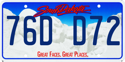 SD license plate 76DD72