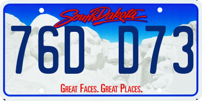 SD license plate 76DD73