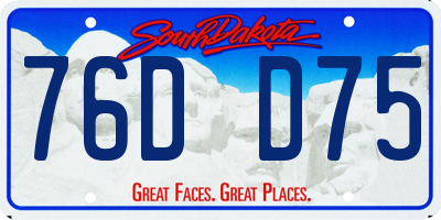 SD license plate 76DD75