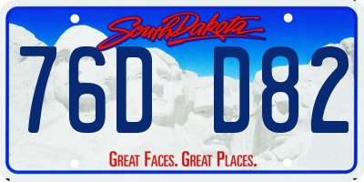 SD license plate 76DD82