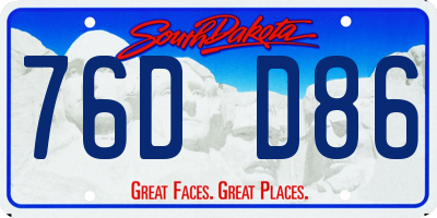 SD license plate 76DD86