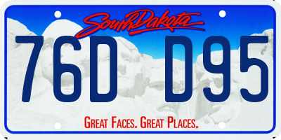 SD license plate 76DD95