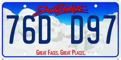 SD license plate 76DD97