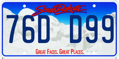 SD license plate 76DD99