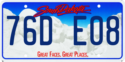 SD license plate 76DE08