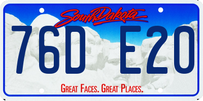 SD license plate 76DE20
