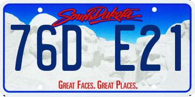 SD license plate 76DE21
