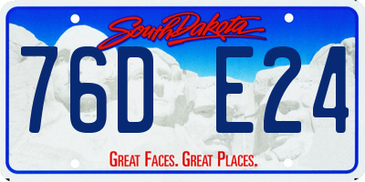 SD license plate 76DE24