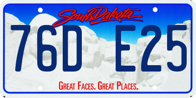 SD license plate 76DE25