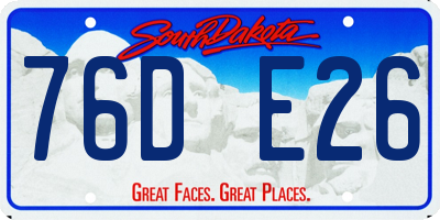 SD license plate 76DE26