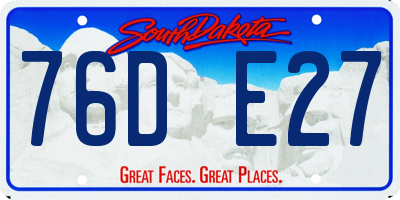 SD license plate 76DE27
