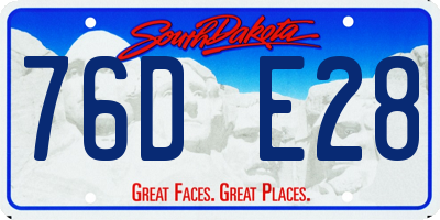 SD license plate 76DE28