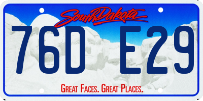 SD license plate 76DE29