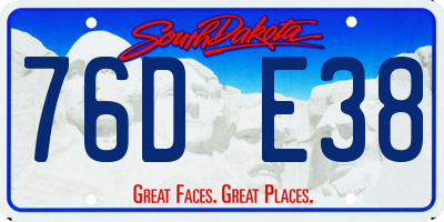 SD license plate 76DE38