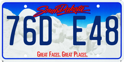 SD license plate 76DE48