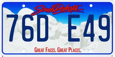 SD license plate 76DE49