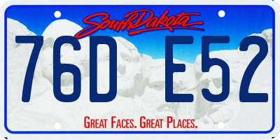 SD license plate 76DE52