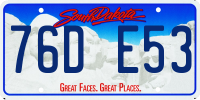 SD license plate 76DE53