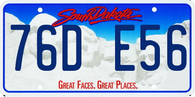 SD license plate 76DE56