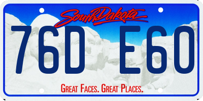 SD license plate 76DE60