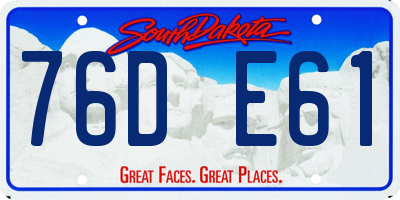 SD license plate 76DE61
